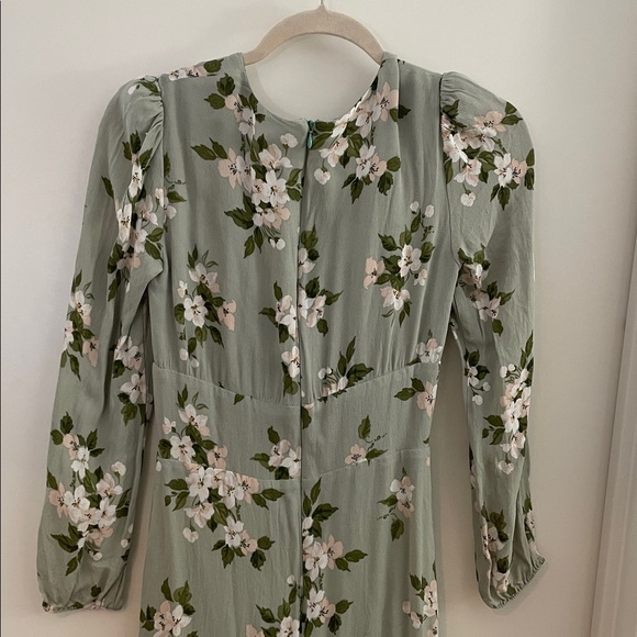 Snowstorm special! REFORMATION green floral Lorne Midi Dress 4 EUC bundle! - Picture 9 of 10
